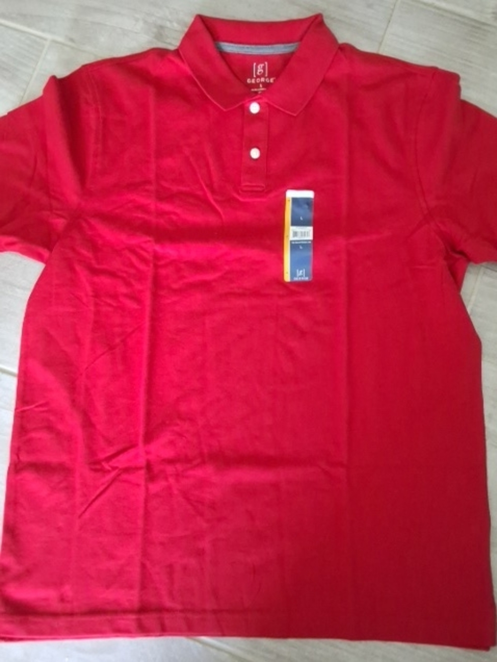 Menโs Red Polo Shirt with Two-Button Placket
